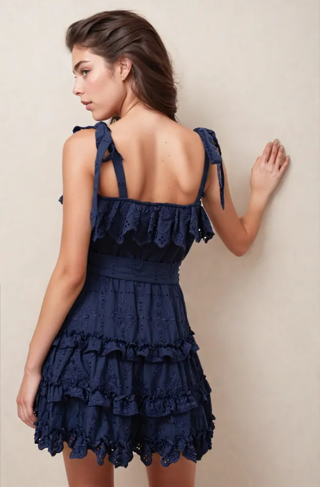 Women YUMI KIM Dresses AMIRA DRESS California Eyelet Navy