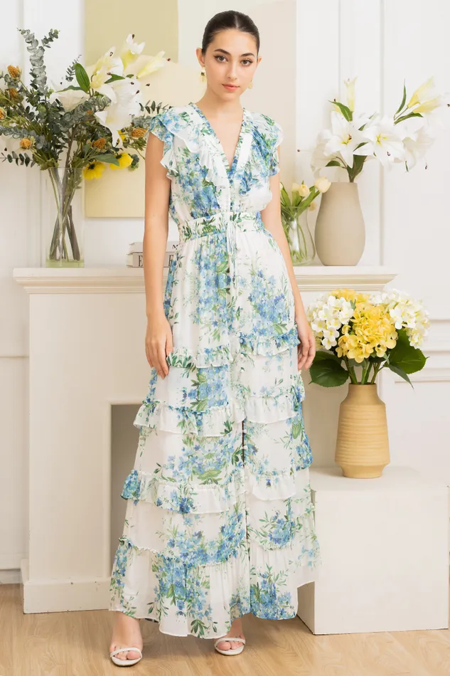 Women YUMI KIM Dresses CECILE MAXI DRESS Magic Blossom Ivory