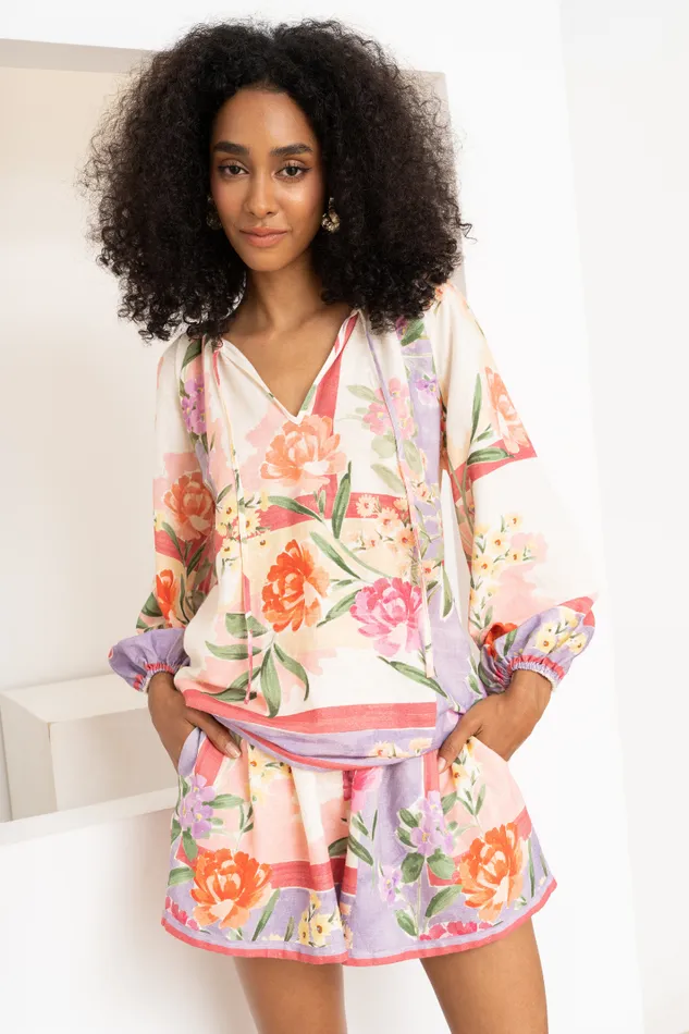 Women YUMI KIM Sets DREW LINEN SHORTS Mayfair Garden
