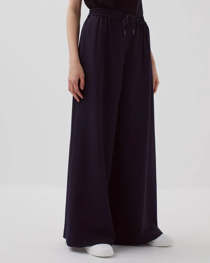 Women Yvonne 8211 Pleated Wide Leg Trousers Night Sky Comptoir Des Cotonniers Trousers