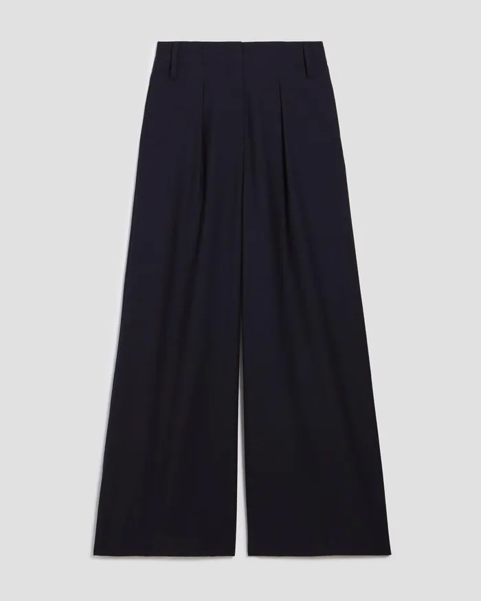 Women Yvonne 8211 Pleated Wide Leg Trousers Night Sky Comptoir Des Cotonniers Trousers