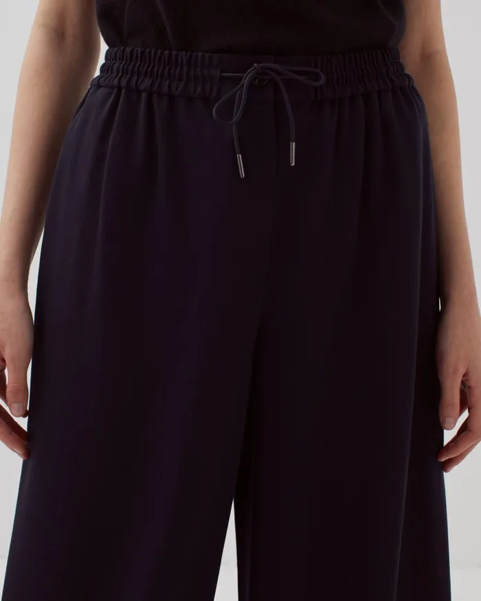 Women Yvonne 8211 Pleated Wide Leg Trousers Night Sky Comptoir Des Cotonniers Trousers