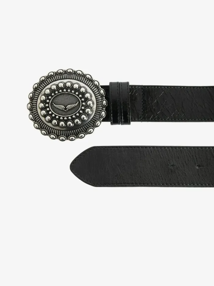 Women Zadig and Voltaire Belts Santa Fe Belt Black