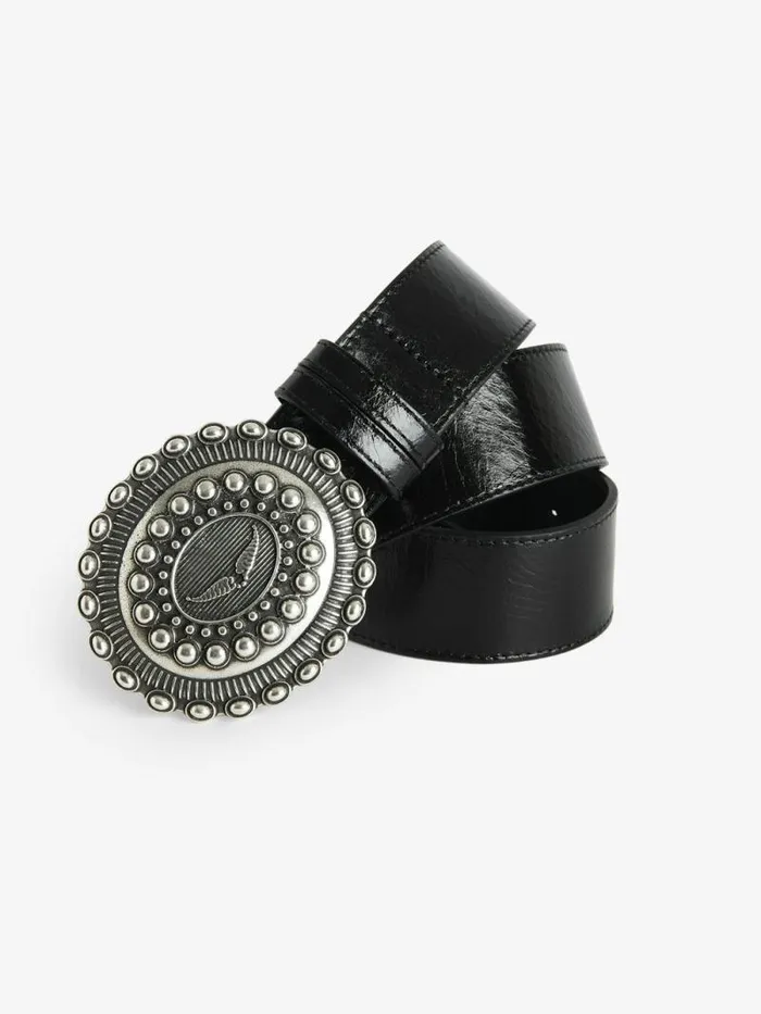 Women Zadig and Voltaire Belts Santa Fe Belt Black