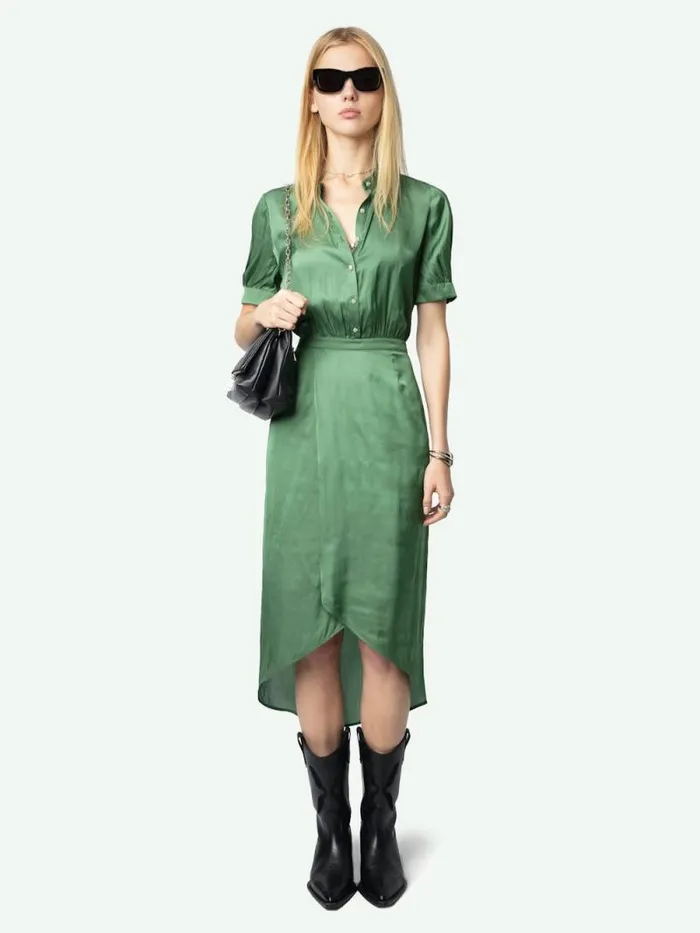 Women Zadig and Voltaire Dresses and Skirts Rimaz Satin Dress Coriander