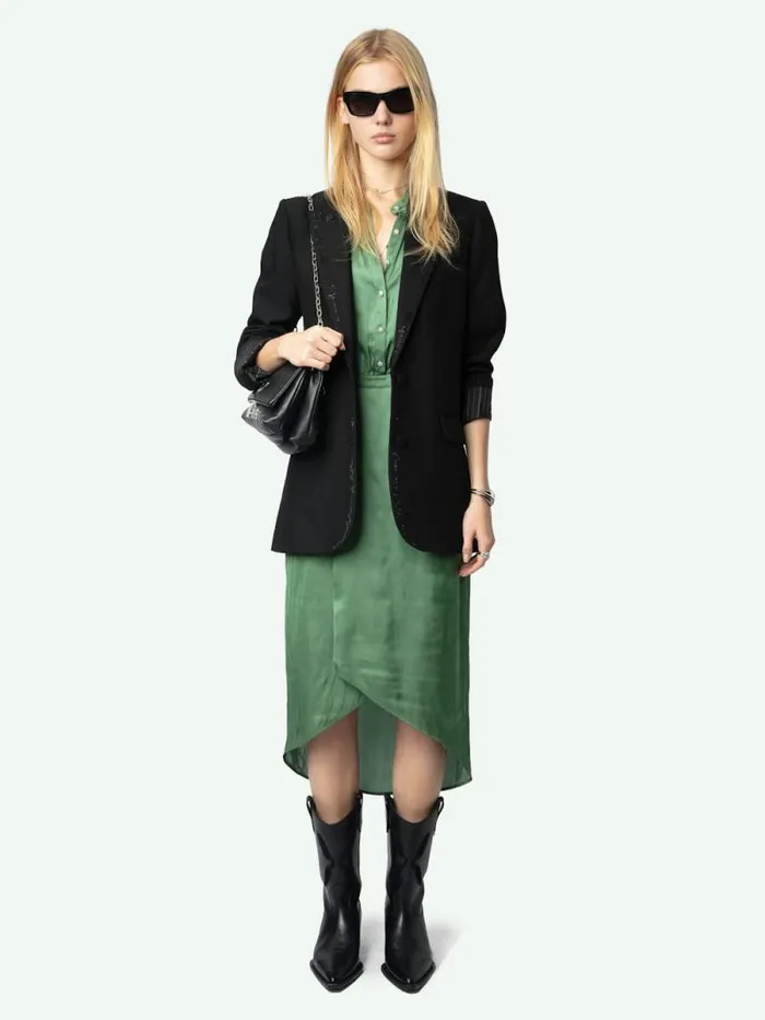 Women Zadig and Voltaire Dresses and Skirts Rimaz Satin Dress Coriander