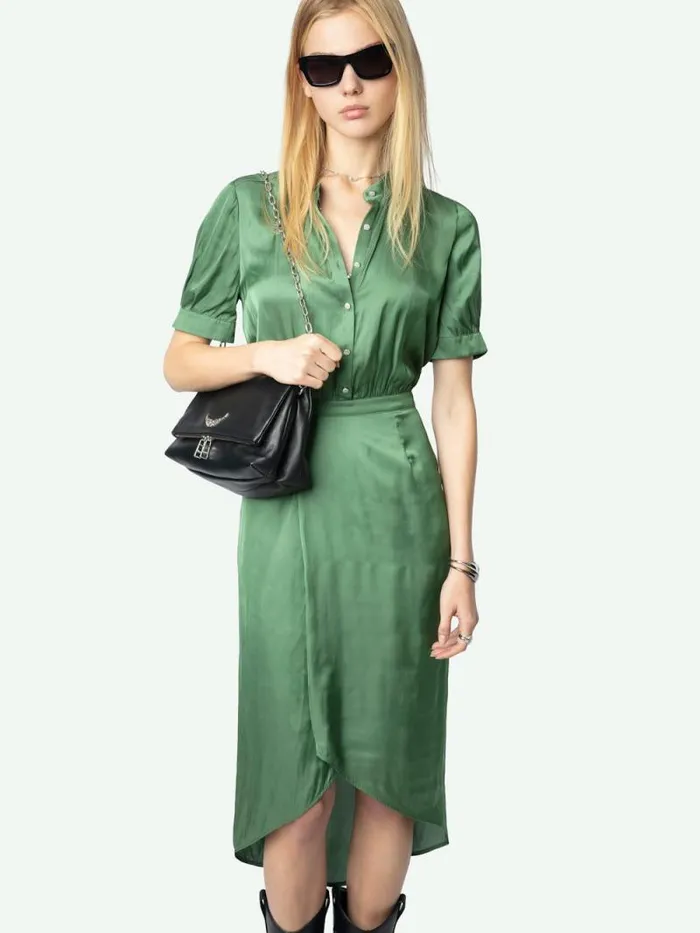 Women Zadig and Voltaire Dresses and Skirts Rimaz Satin Dress Coriander
