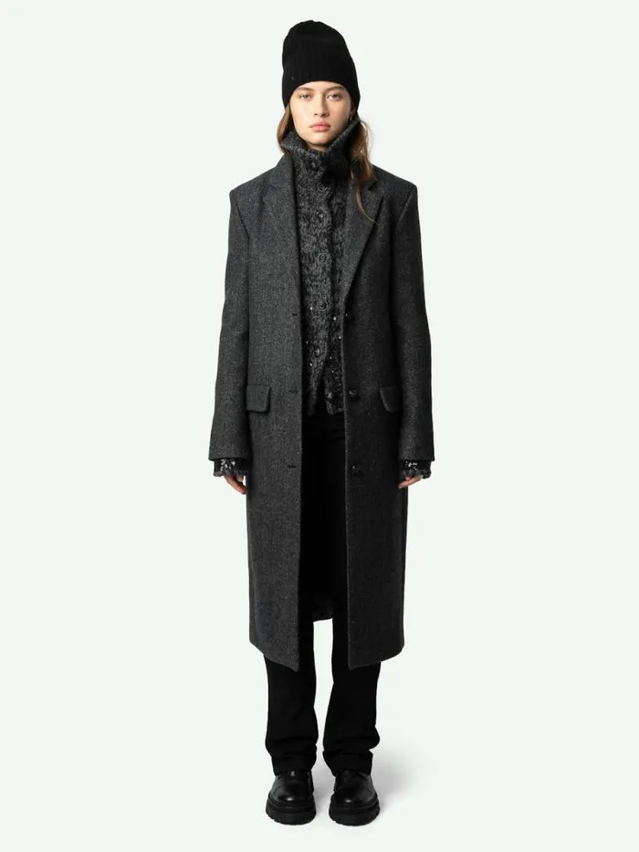 Women Zadig and Voltaire Jackets and Coats Mio Coat Anthracite