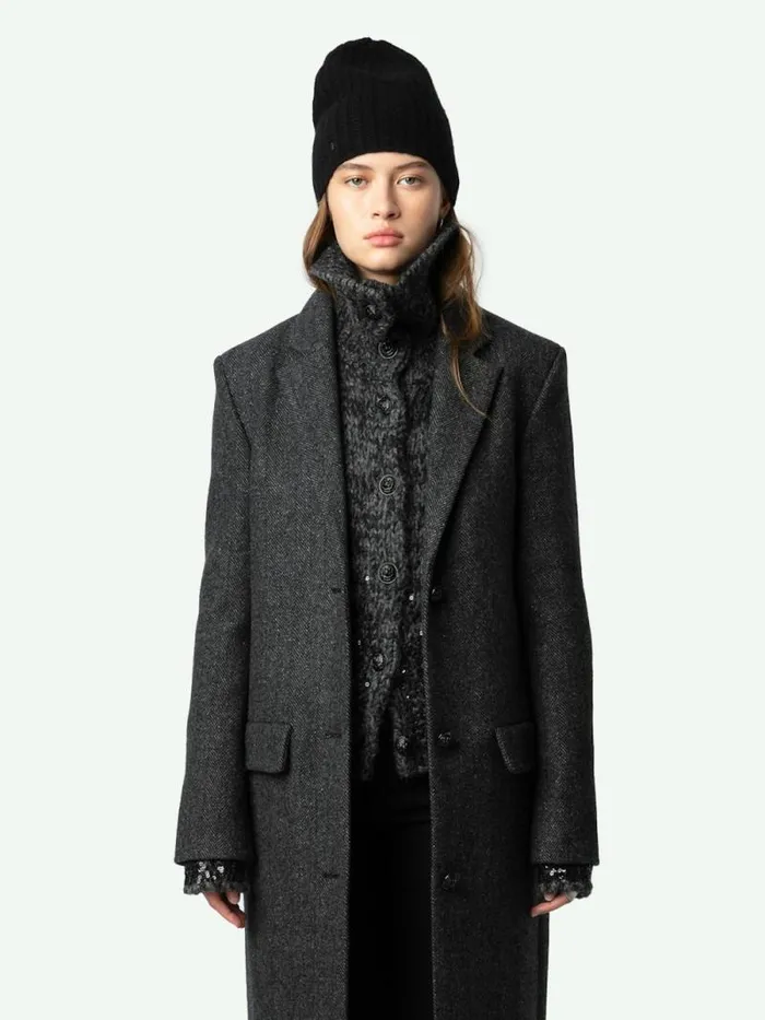 Women Zadig and Voltaire Jackets and Coats Mio Coat Anthracite