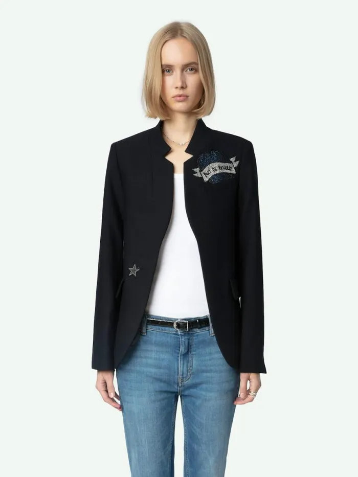Women Zadig and Voltaire Jackets and Coats Very Bis Blazer Encre Women Zadig and Voltaire Jackets and Coats Very Bis Blazer Encre