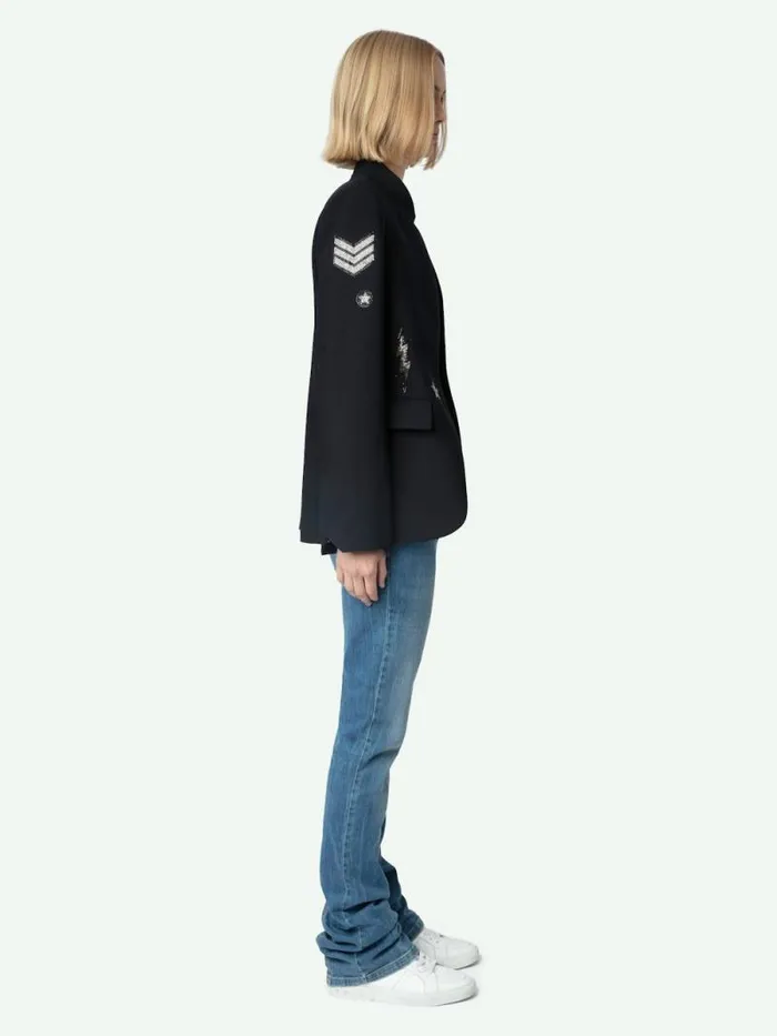 Women Zadig and Voltaire Jackets and Coats Very Bis Blazer Encre Women Zadig and Voltaire Jackets and Coats Very Bis Blazer Encre
