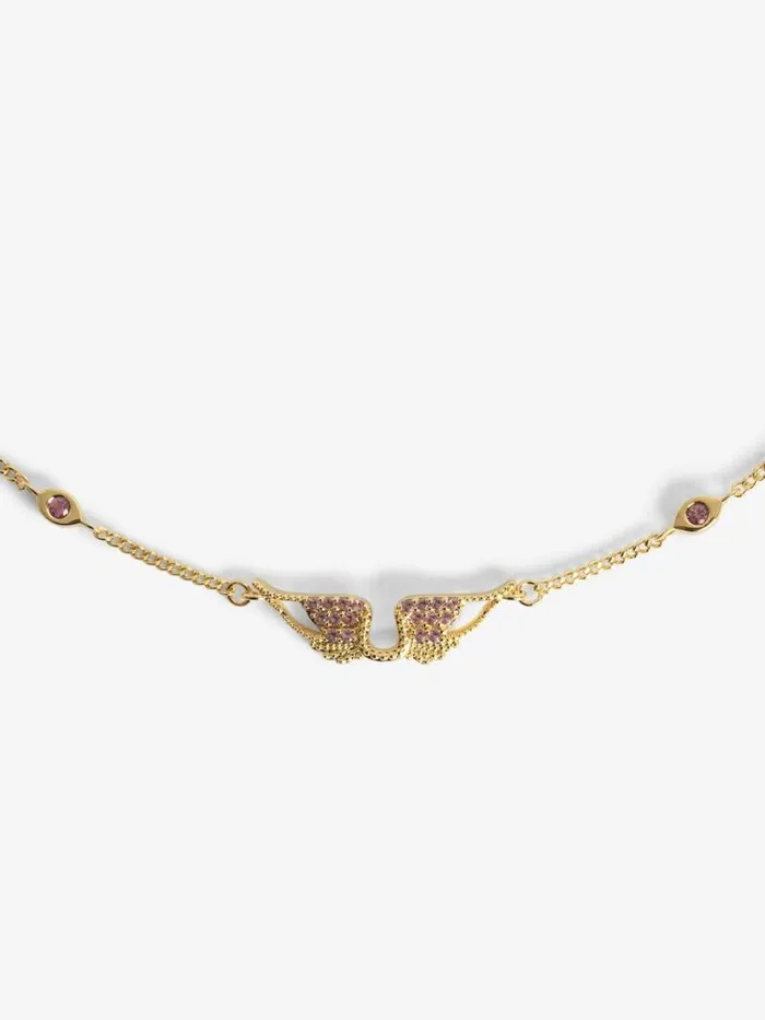 Women Zadig and Voltaire Jewelry Rock Necklace Shiny Gold