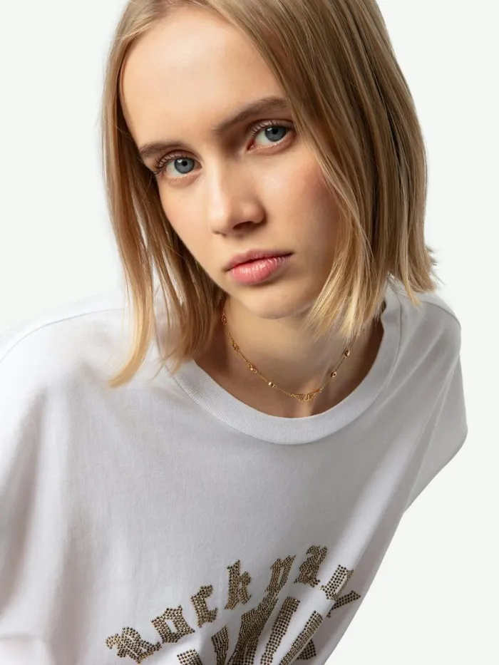 Women Zadig and Voltaire Jewelry Rock Necklace Shiny Gold