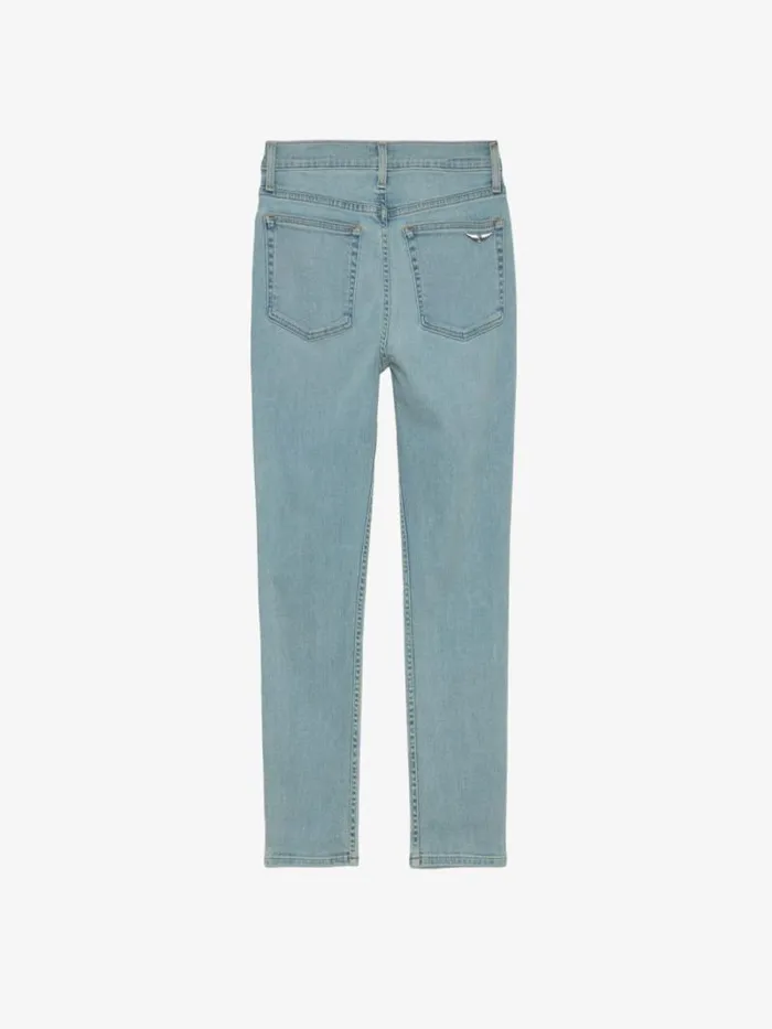 Women Zadig and Voltaire Pants and Shorts Tina Cropped Skinny Jeans Light Wash