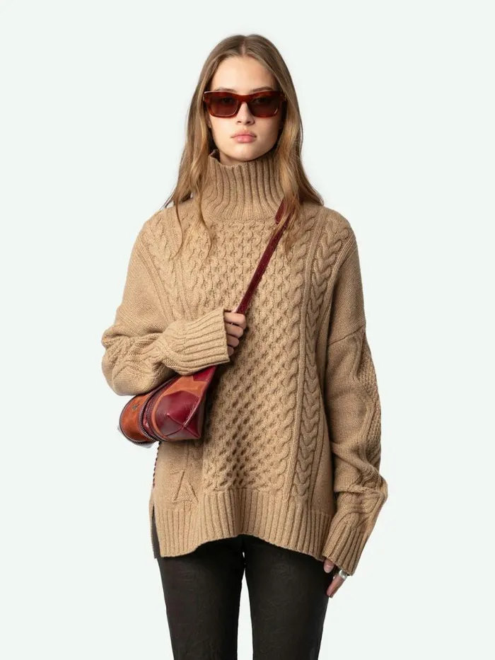 Women Zadig and Voltaire Sweaters and Cardigans Alma Sweater Squirrel Women Zadig and Voltaire Sweaters and Cardigans Alma Sweater Squirrel