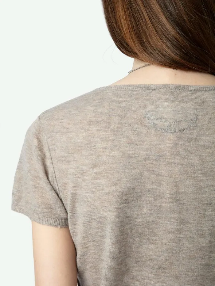 Women Zadig and Voltaire Sweaters and Cardigans Celsy Cashmere Sweater Latte Women Zadig and Voltaire Sweaters and Cardigans Celsy Cashmere Sweater Latte