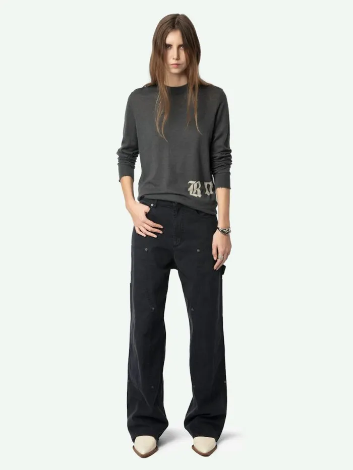 Women Zadig and Voltaire Sweaters and Cardigans Ivy Cashmere Sweater Anthracite Women Zadig and Voltaire Sweaters and Cardigans Ivy Cashmere Sweater Anthracite