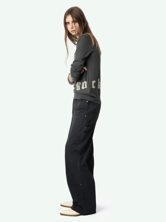 Women Zadig and Voltaire Sweaters and Cardigans Ivy Cashmere Sweater Anthracite Women Zadig and Voltaire Sweaters and Cardigans Ivy Cashmere Sweater Anthracite