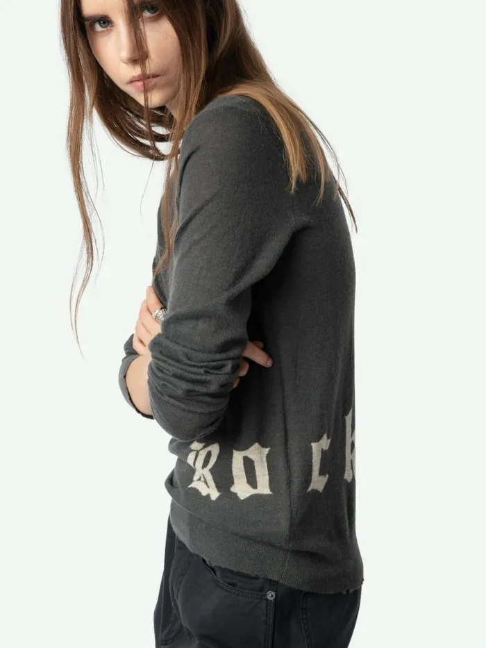 Women Zadig and Voltaire Sweaters and Cardigans Ivy Cashmere Sweater Anthracite Women Zadig and Voltaire Sweaters and Cardigans Ivy Cashmere Sweater Anthracite