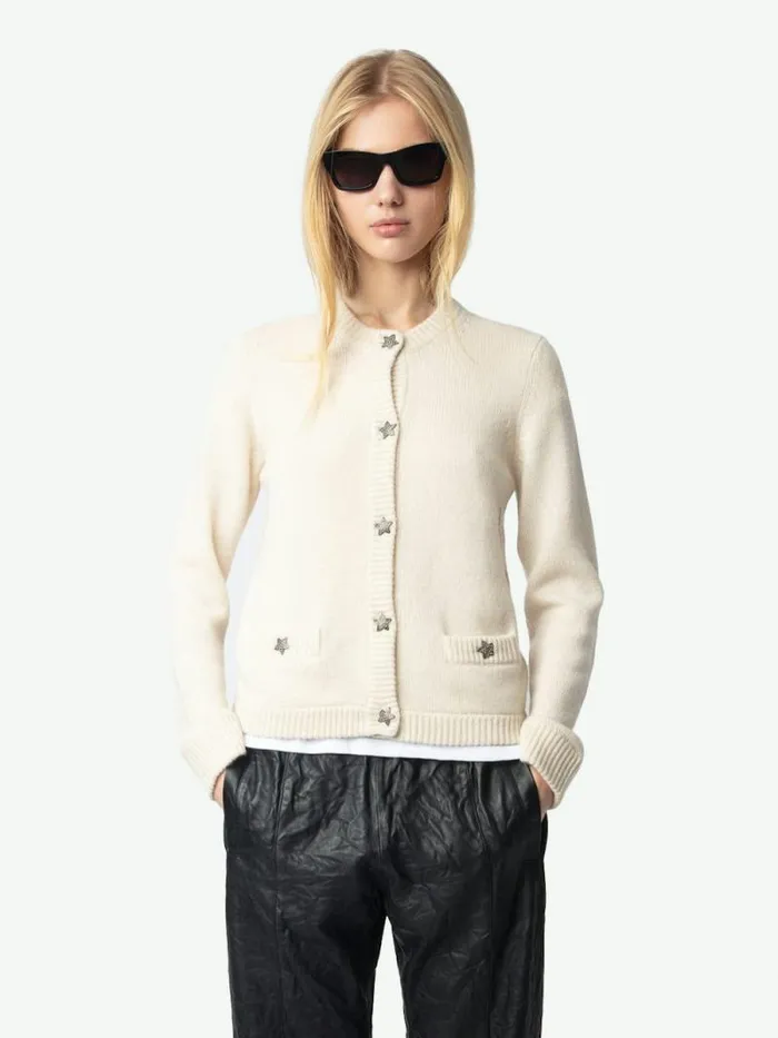 Women Zadig and Voltaire Sweaters and Cardigans Marcya Cashmere Cardigan Ecru