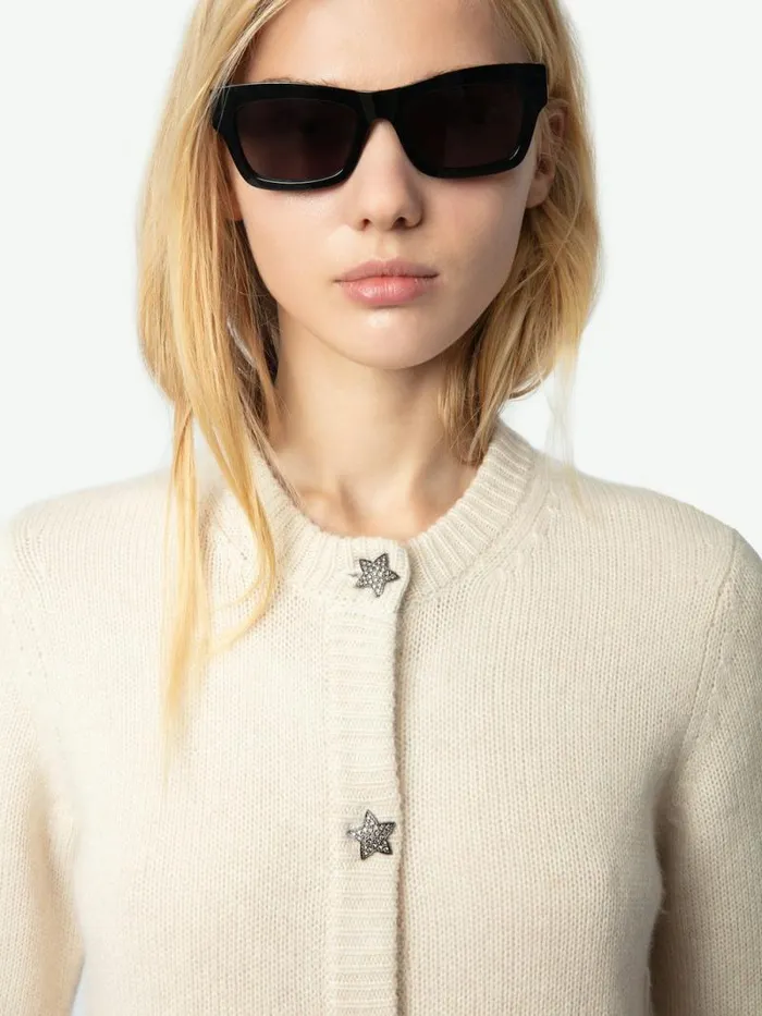 Women Zadig and Voltaire Sweaters and Cardigans Marcya Cashmere Cardigan Ecru