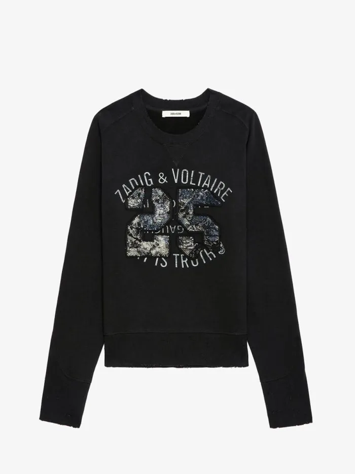 Women Zadig and Voltaire Sweatshirts and Hoodies Arvene Diamant Sweatshirt Gris Chine Clair Women Zadig and Voltaire Sweatshirts and Hoodies Arvene Diamant Sweatshirt Gris Chine Clair