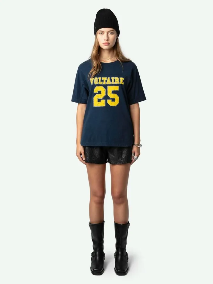 Women Zadig and Voltaire TShirts Bow Voltaire Tshirt Denim