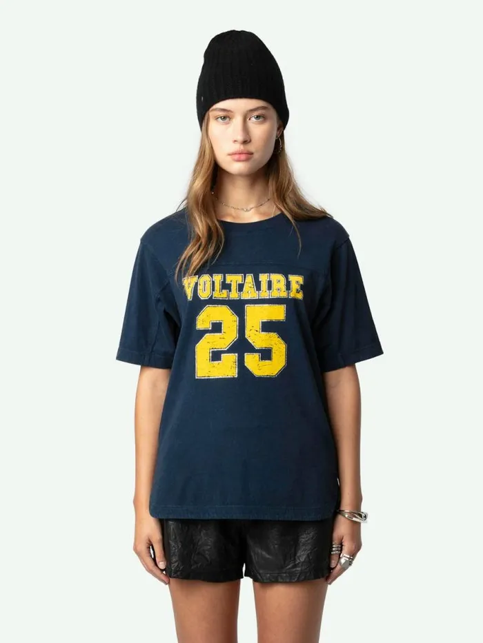 Women Zadig and Voltaire TShirts Bow Voltaire Tshirt Denim