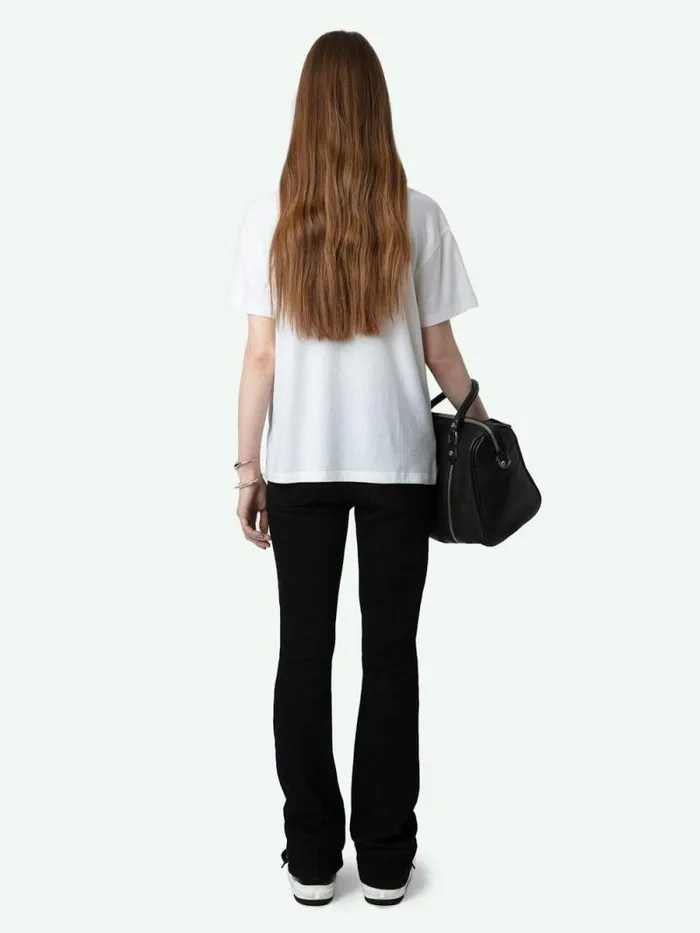 Women Zadig and Voltaire TShirts Marta Diamante Wings Tshirt White Women Zadig and Voltaire TShirts Marta Diamante Wings Tshirt White