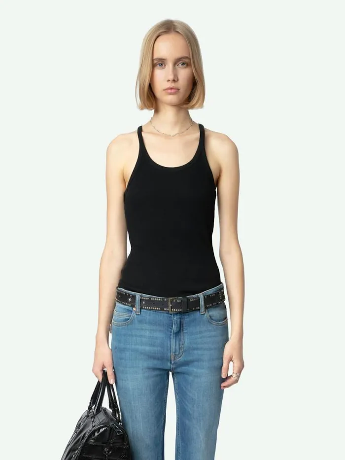 Women Zadig and Voltaire Tops and Shirts Alba Tank Top Black Women Zadig and Voltaire Tops and Shirts Alba Tank Top Black