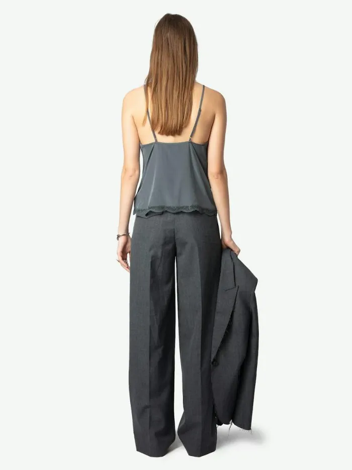 Women Zadig and Voltaire Tops and Shirts Cishi Silk Camisole Vert De Gris Women Zadig and Voltaire Tops and Shirts Cishi Silk Camisole Vert De Gris