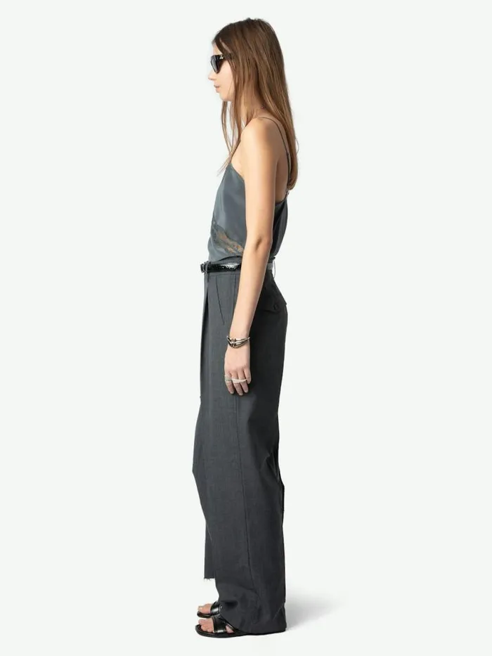Women Zadig and Voltaire Tops and Shirts Cishi Silk Camisole Vert De Gris Women Zadig and Voltaire Tops and Shirts Cishi Silk Camisole Vert De Gris