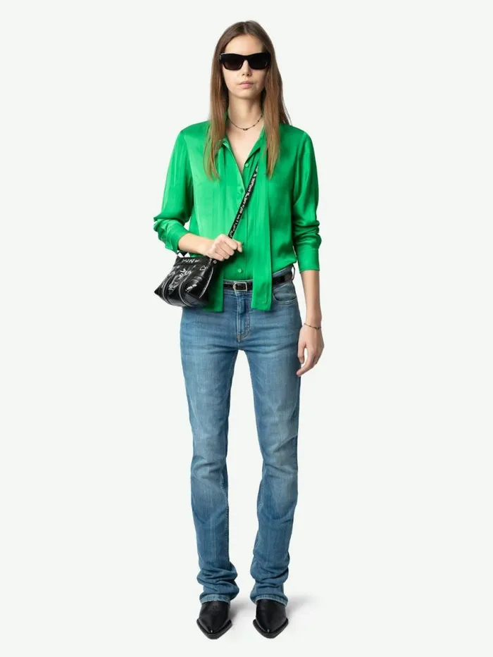 Women Zadig and Voltaire Tops and Shirts Tulba Satin Shirt Gazon