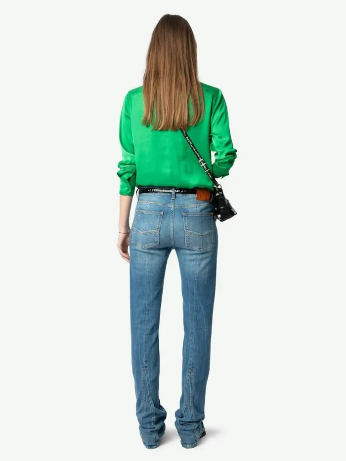 Women Zadig and Voltaire Tops and Shirts Tulba Satin Shirt Gazon Women Zadig and Voltaire Tops and Shirts Tulba Satin Shirt Gazon