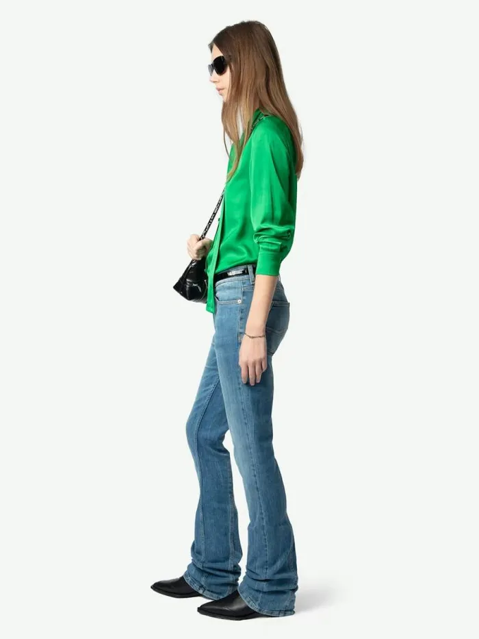 Women Zadig and Voltaire Tops and Shirts Tulba Satin Shirt Gazon Women Zadig and Voltaire Tops and Shirts Tulba Satin Shirt Gazon