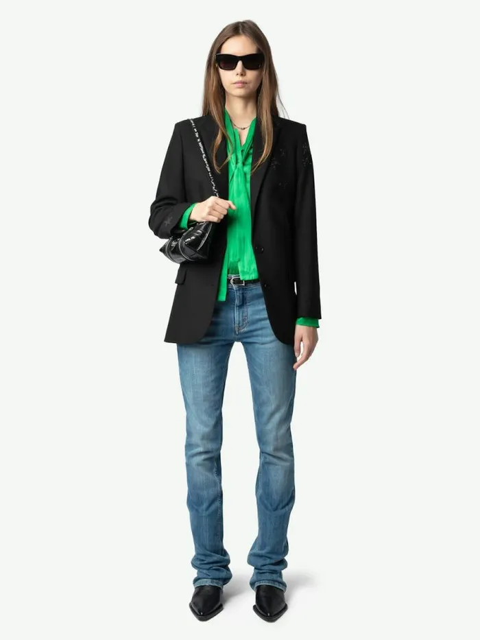 Women Zadig and Voltaire Tops and Shirts Tulba Satin Shirt Gazon Women Zadig and Voltaire Tops and Shirts Tulba Satin Shirt Gazon