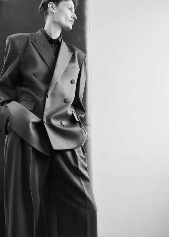 Women Zia Covered Buttons Blazer 8211 Charcoal The Frankie Shop Outerwear