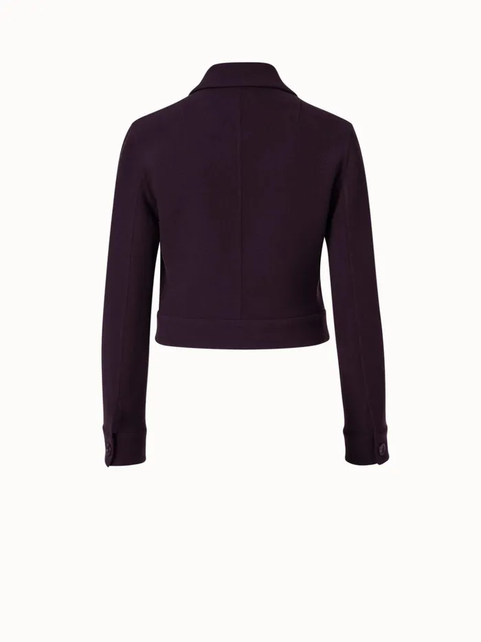 Wool Crpe DoubleFace Short Jacket Blackberry Women Akris Jackets