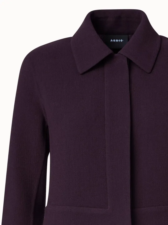 Wool Crpe DoubleFace Short Jacket Blackberry Women Akris Jackets