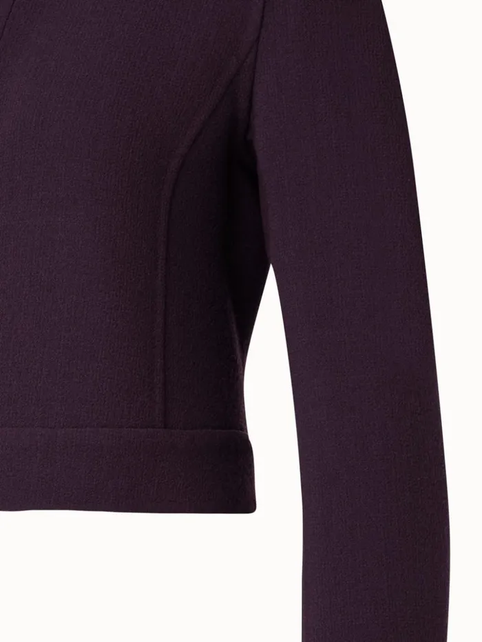 Wool Crpe DoubleFace Short Jacket Blackberry Women Akris Jackets