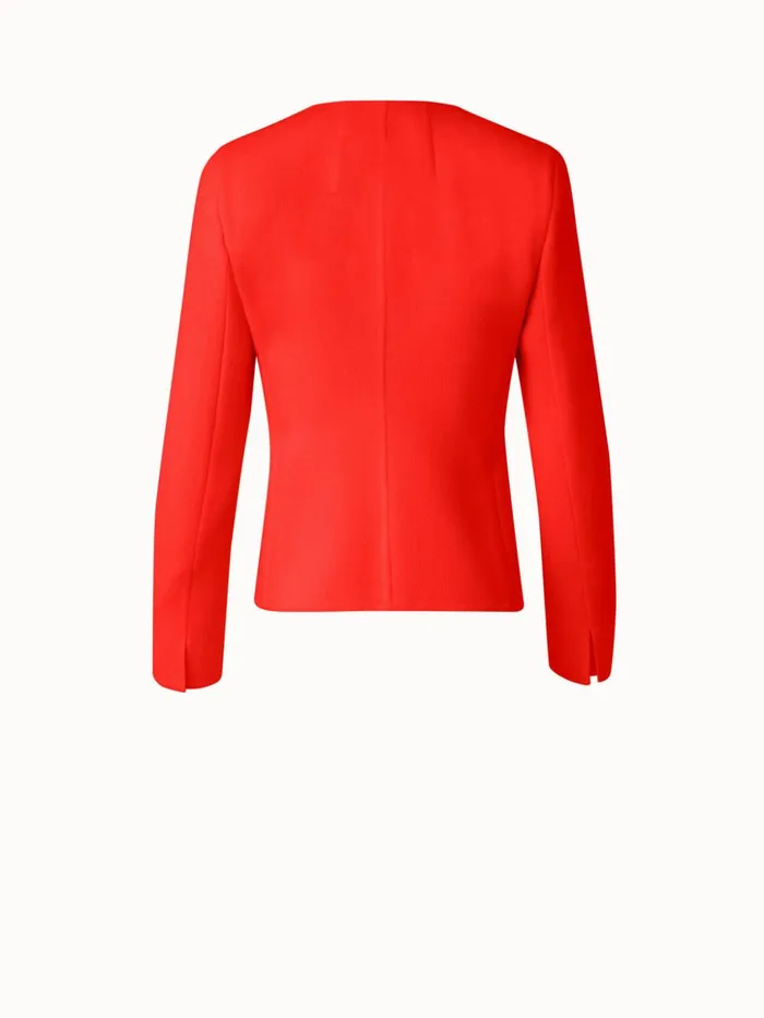 Wool Crpe DoubleFace Short Jacket Poppy Women Akris Jackets