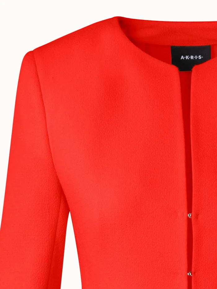 Wool Crpe DoubleFace Short Jacket Poppy Women Akris Jackets