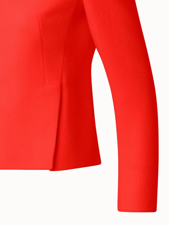 Wool Crpe DoubleFace Short Jacket Poppy Women Akris Jackets