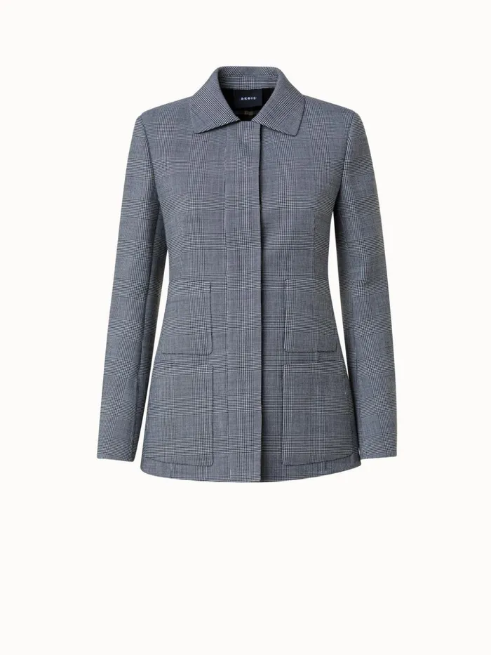 Wool DoubleFace Jacket Blackecru Women Akris Jackets