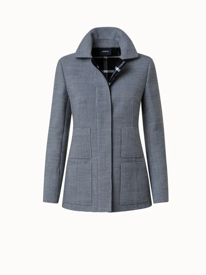 Wool DoubleFace Jacket Blackecru Women Akris Jackets
