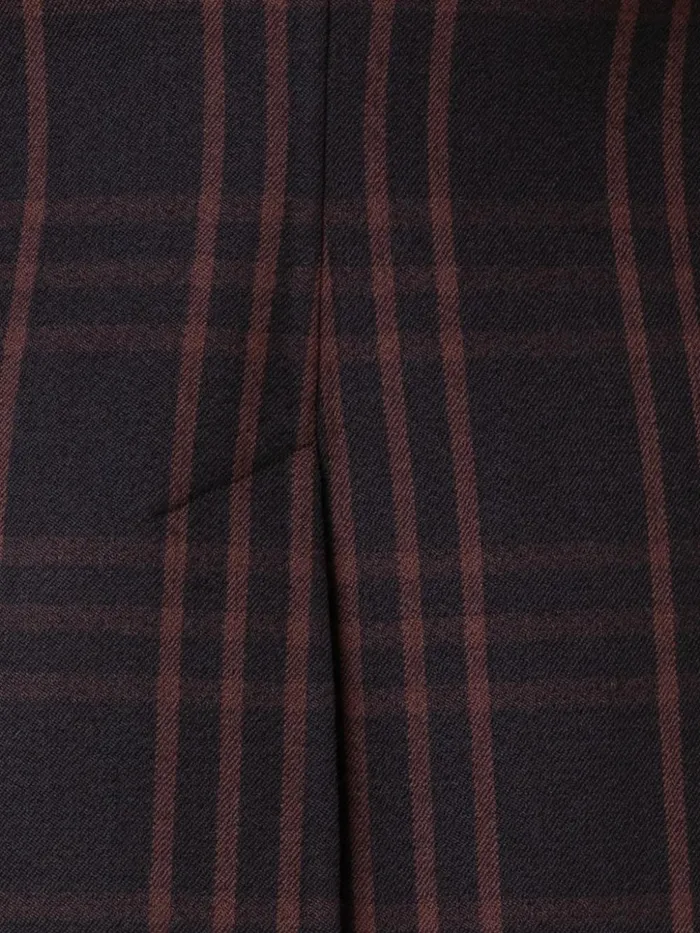 Wool DoubleWeave Peacoat With Window Pane Check Blackmocca Women Akris Jackets