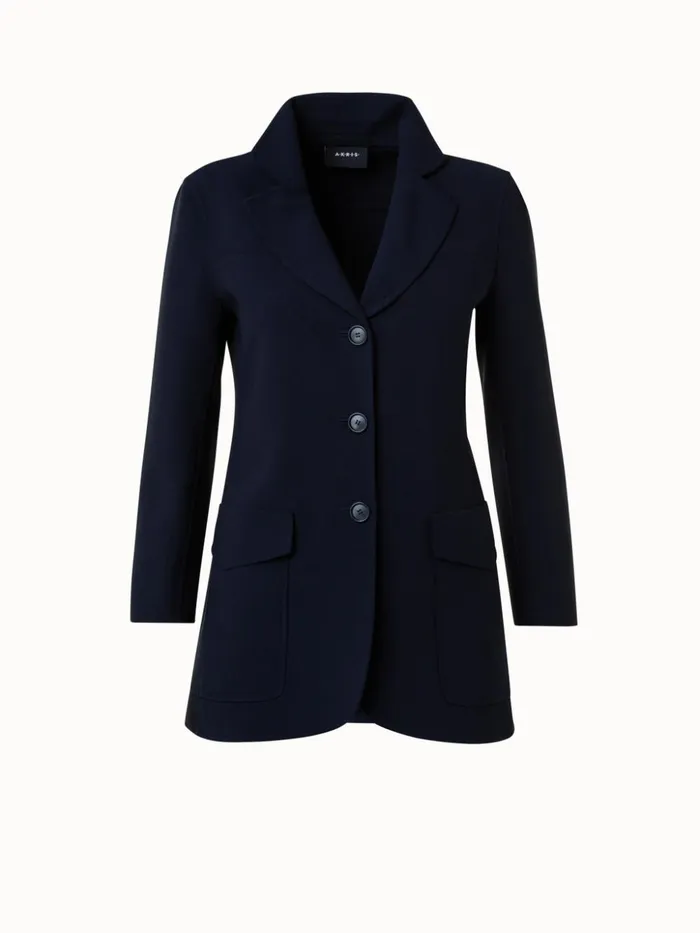 Wool Stretch DoubleFace Jacket Navy Women Akris Jackets