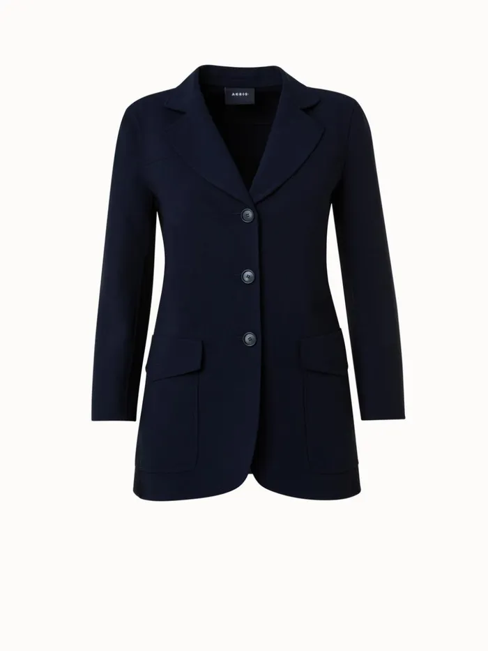 Wool Stretch DoubleFace Jacket Navy Women Akris Jackets