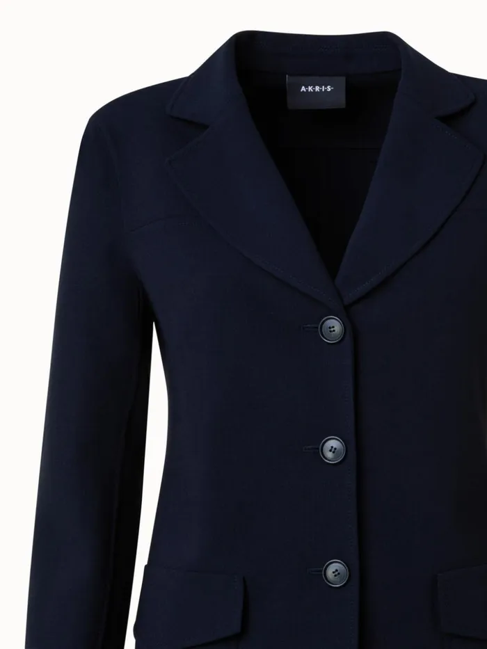 Wool Stretch DoubleFace Jacket Navy Women Akris Jackets