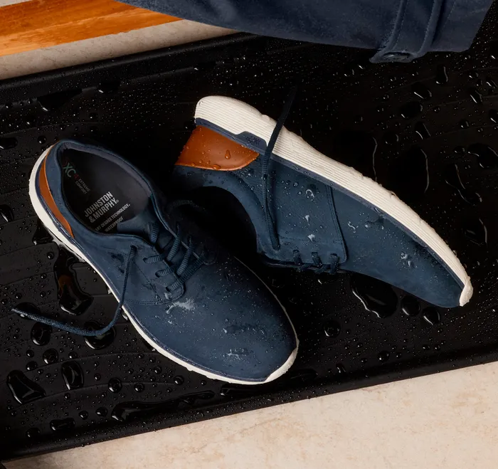 XC4 Prentiss 2 Plain Toe Navy Waterproof Tumbled Nubuck Shoes Johnston and Murphy Men